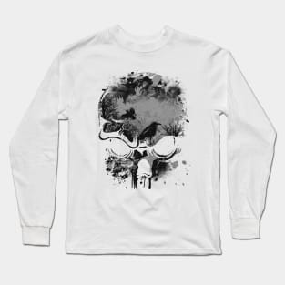 Cool Wicked Skull with Crows Long Sleeve T-Shirt